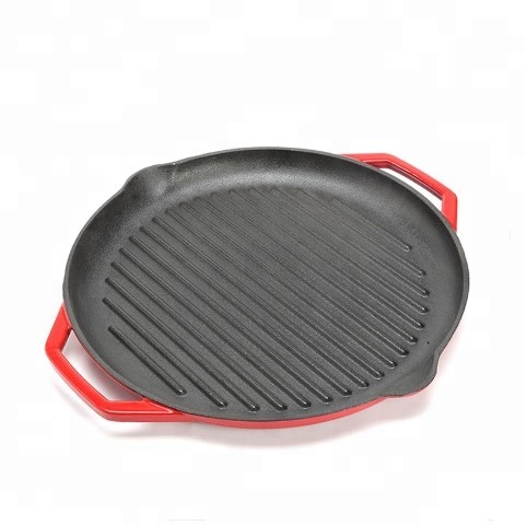enamel cast iron tray griddle with double handle, 13 years gold supplier