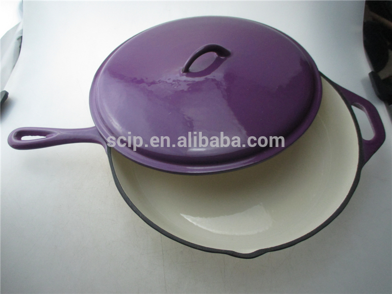 EEC certifacation colorful cast iron no stick fry pan