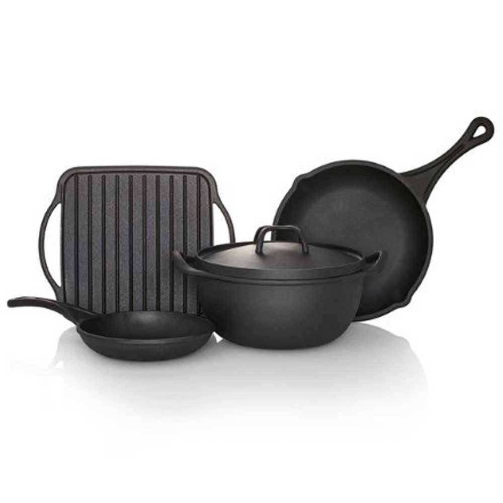 Excellent quality Cast Iron Rectangle Grill Pan -
 5 Piece Cast Iron Cookware Set – KASITE