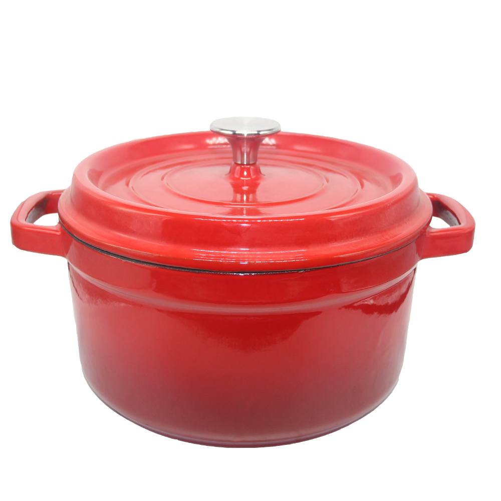 2018 popular style cast iron red enamel casserole dutch oven pot