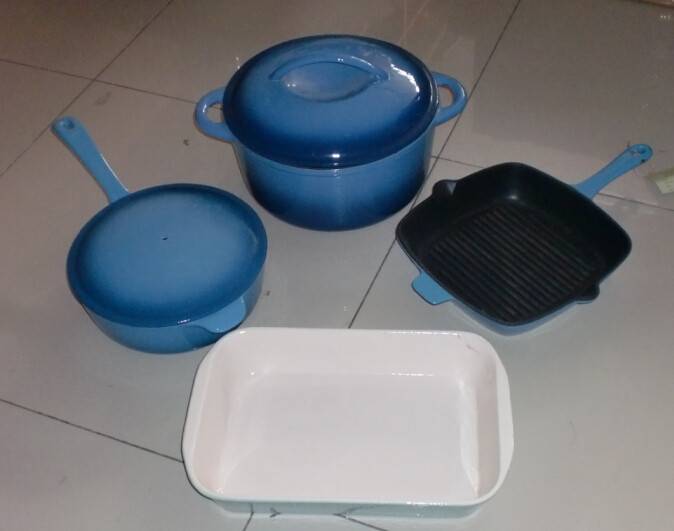 Factory wholesale Iron Cast Teapot -
 SGS FDA LFGB certification blue enamel cast iron cookware – KASITE