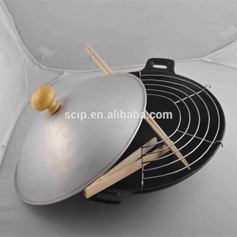 2015 New Pre-seasoned cast iron Chinese wok