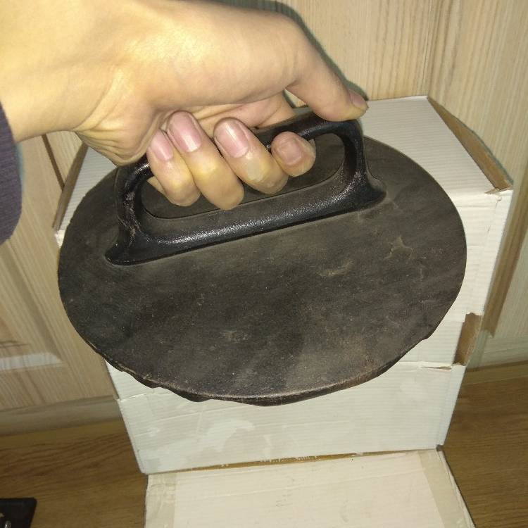 Manufactur standard Cast Iron Hand Press Pump -
 New 8" Barbecue round shape BBQ Grill Steak press – KASITE