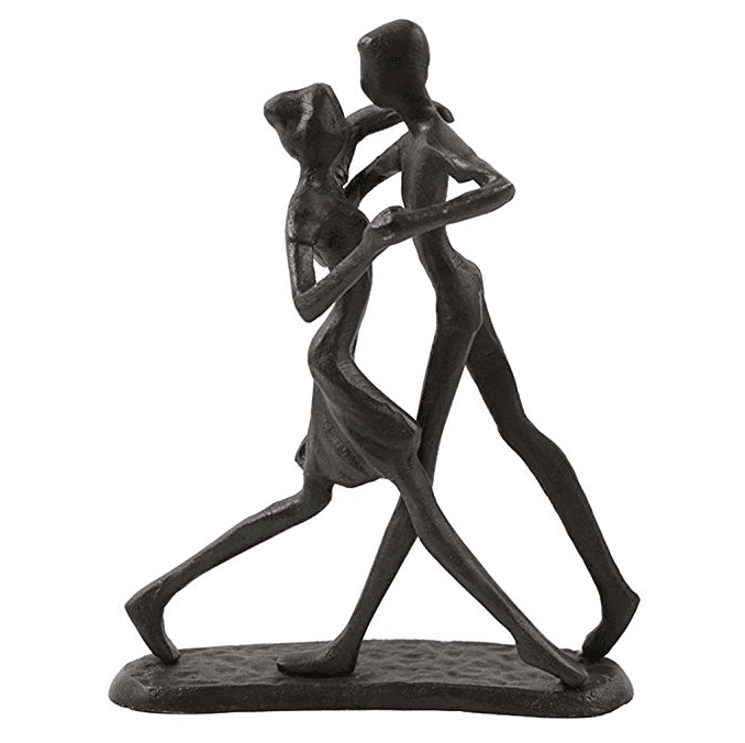 Passionate Dancing Sculpture Art Iron Statue Romantic Metal Ornament Couple Figurine Home and Office Decor