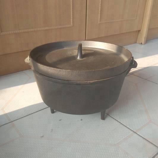 three legs dutch oven cast iron camping sauce pot