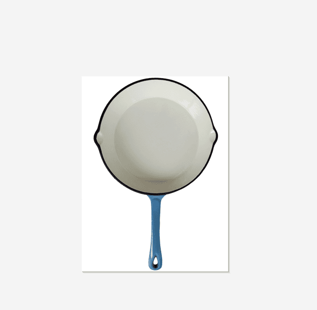 blue color Round Enamel Cast Iron fry pan ceramic