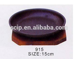 Factory source Heat Resistant Glass Teapot Set - Hot sale preseasoned round cast iron sizzling pan /wooden base steak pan – KASITE