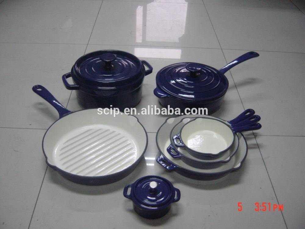 2015 new product enamel cast iron cookware set