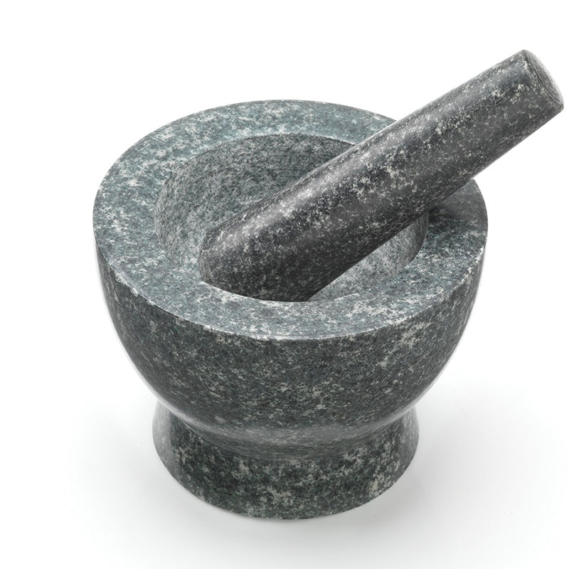 Mortar and Pestle, Polished Granite, 6 Inch
