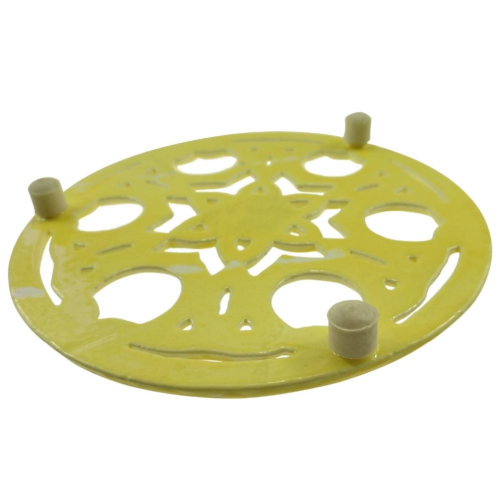 Top Suppliers Decorative Cast Iron Spoon -
 Yellow round shape cast iron table mats dutch oven holder, plastic powder Pre-seasoned coating, Dia.20cm – KASITE