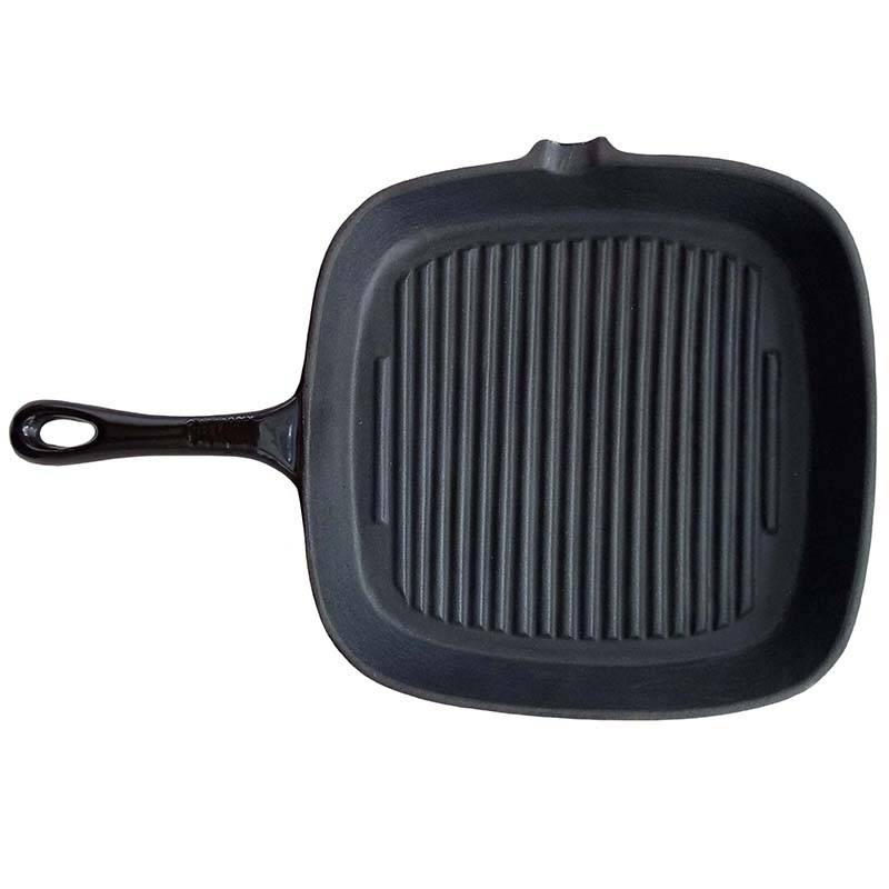 Timeless and Durable Non Stick Enamel Cast Iron Square Grill Pan