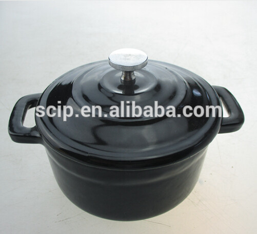 BD-10 black color Enameled Coated Cast Iron casserole for sale cast iron dutch oven