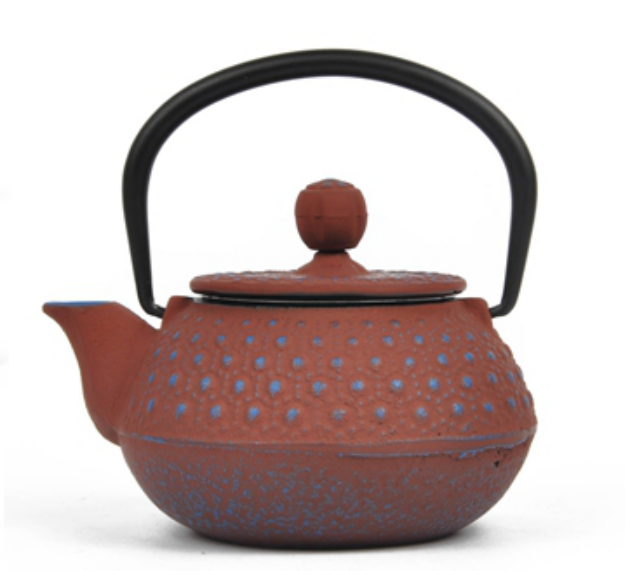 red Cast Iron Kettle teapot with Stainless Steel Infuser