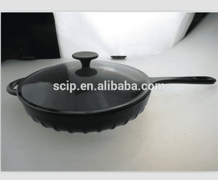 Enameled coated Cast Iron source pan fry pan cookware for sale
