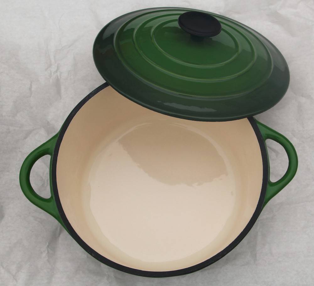 SGS FDA certification 12.5 inch diameter enamel round cast iron casseroles