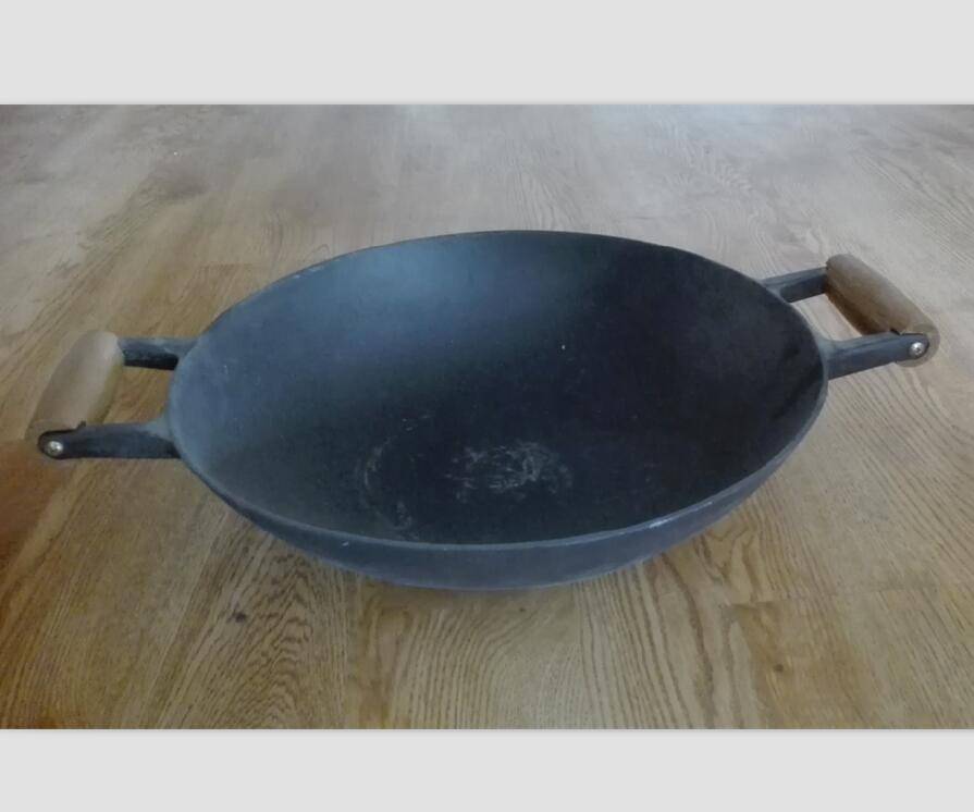 preseasoned cast iron wok cast iron chinese wok with wood handle