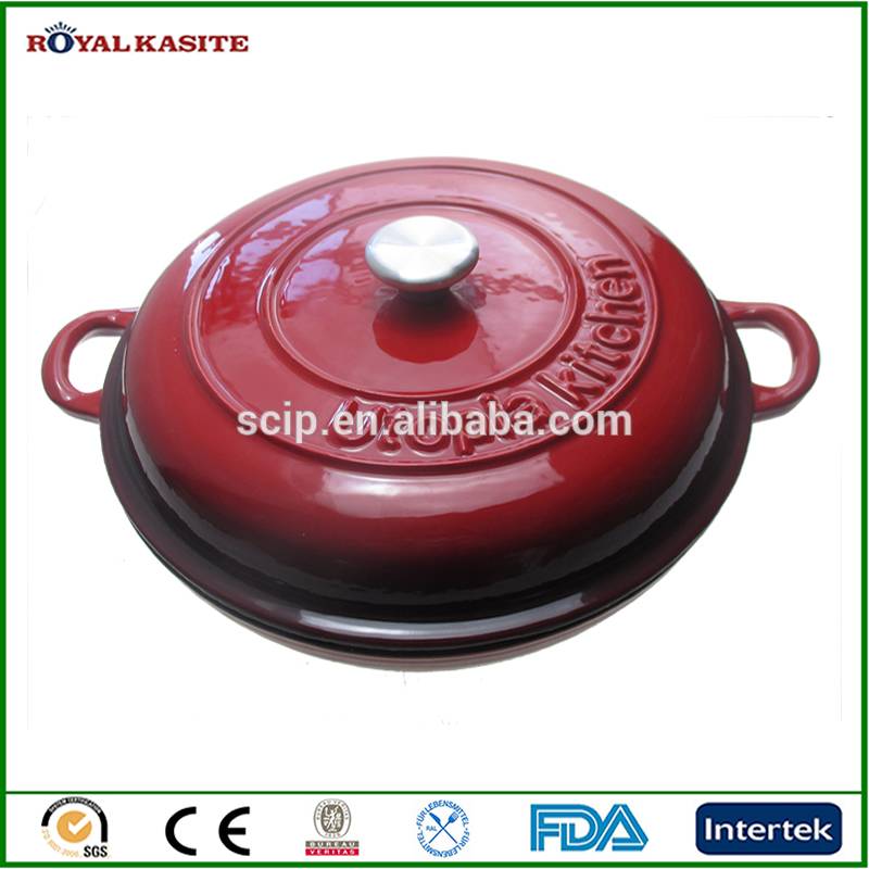 Color Enameled Cast Iron Covered Casserole