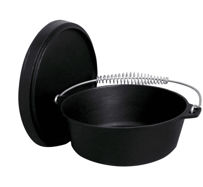 Wholesale Price Iron Teapot -
 Seasoned 8 Qt. Cast Iron Dutch Oven w Feet and Coal Lid, Handle – KASITE