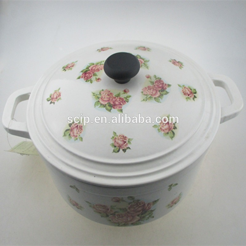 Enamel casserole set with printing decal