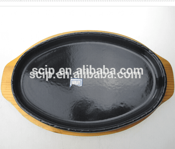 glossy black enamel cast iron bake pan