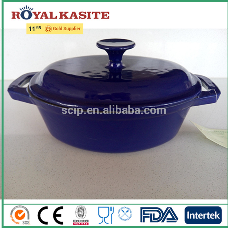 enamel coating cast iron oval casserole, oval casserole pot, oval cast iron cookware