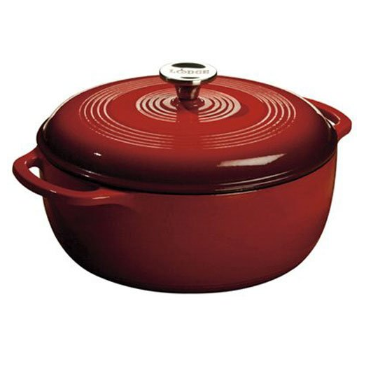 6 Quart Enameled Cast Iron Dutch Oven Classic Red Enamel Dutch Oven with Self Basting Lid (Island Spice Red)