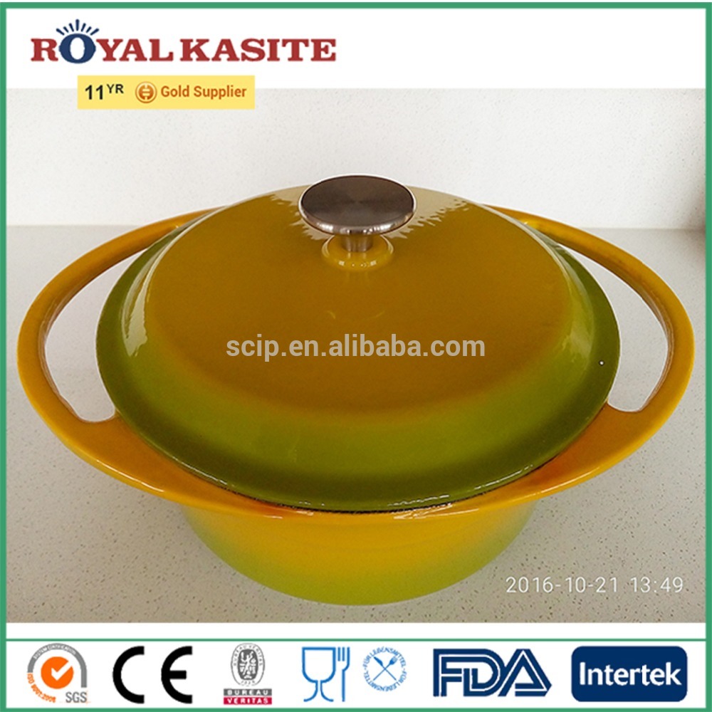 Enamel Covered Cast Iron Cookware Casserole For Kitchen,