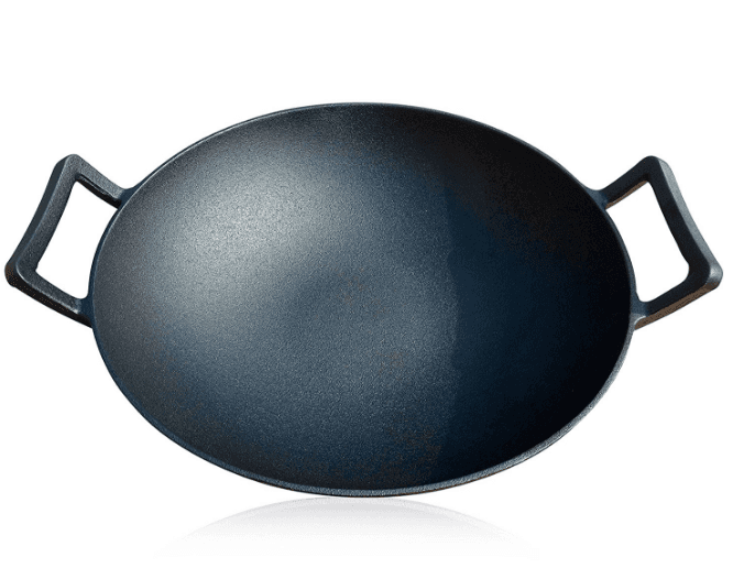 14-inch Pre-Seasoned Blue Carbon Steel Wok with Round Bottom