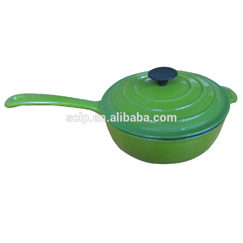 Round Enamel Cast Iron Casserole with handle sauce pan