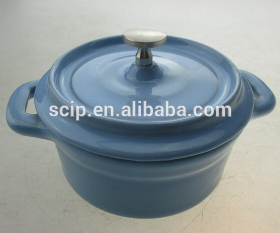 UD-10 blue color Enameled Coated Cast Iron casserole for sale