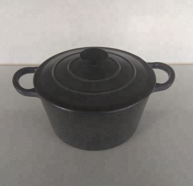 matte textured finished black enamel casseroles pot