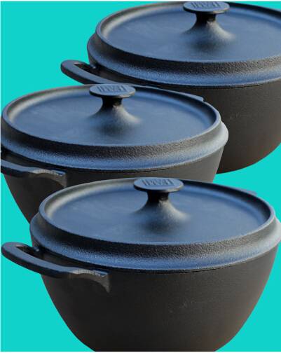 hot sale deep preseasoned cast iron pot