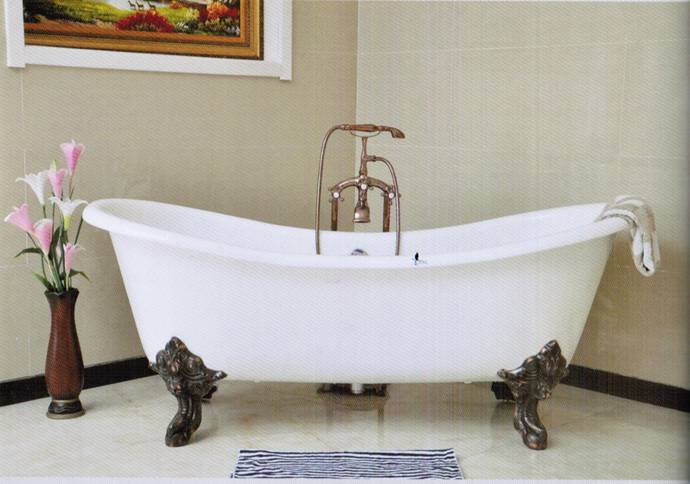 OEM Factory for Glass Teapot Tea Set -
 enameled double slipper cast iron clawfoot bathtub – KASITE