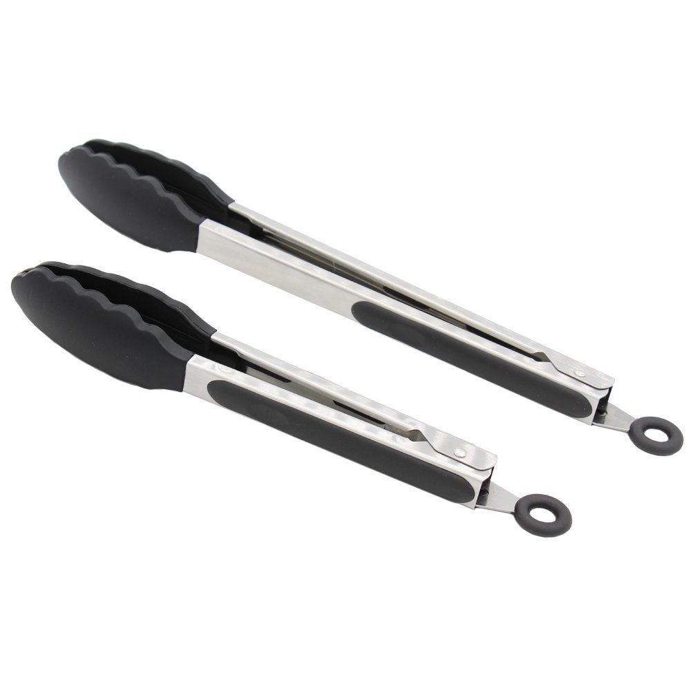 Premium Silicone Kitchen Tongs 2 Pack (9-Inch & 12-Inch)
