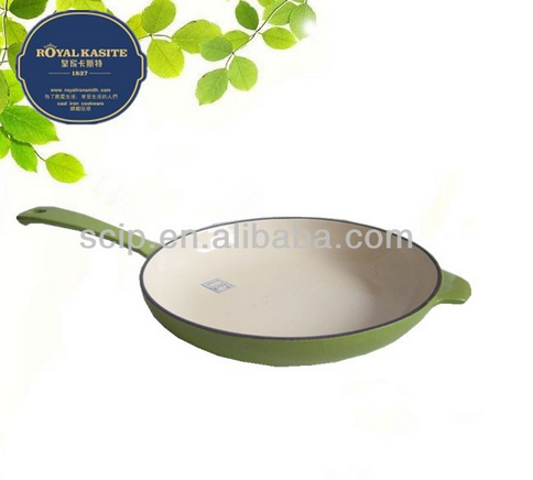 preseasoned cast iron fry pan with color enamel