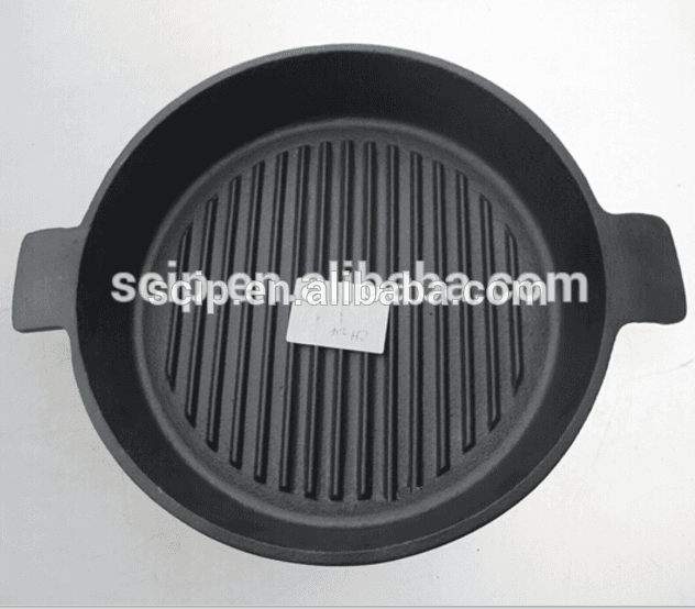 double handle vegetable oil cast iron frying pan
