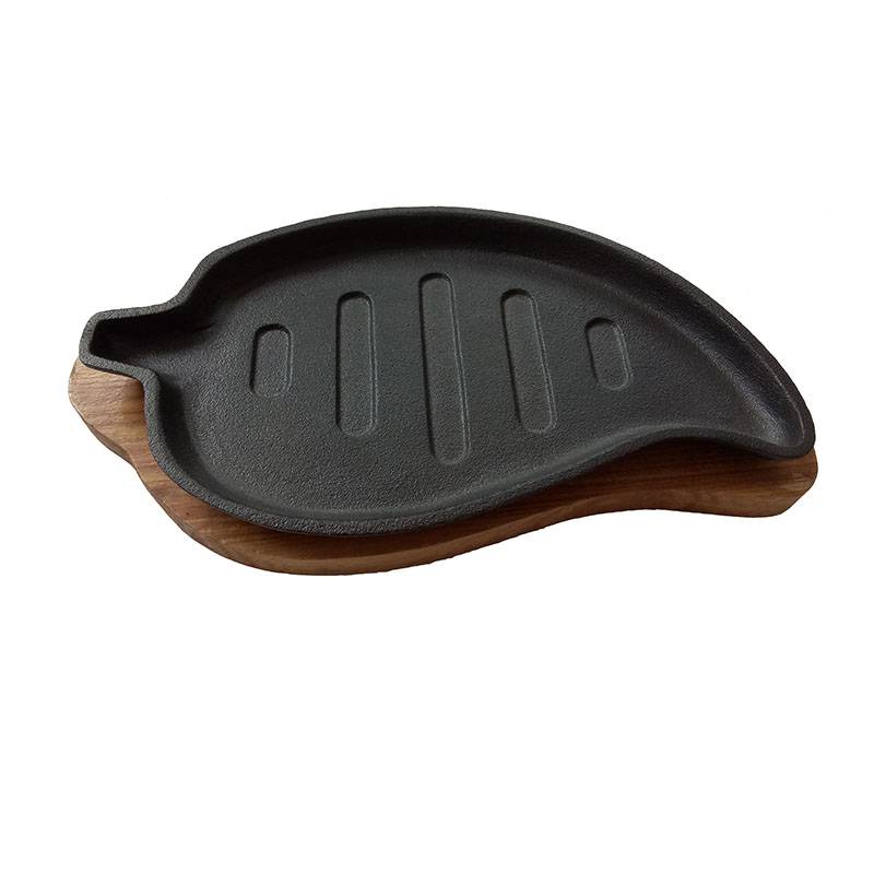 Good quality Cast Iron Oval Sizzling Pan -
 leaf shape multi-purpose iron sizzling plate, cast iron steak pan – KASITE