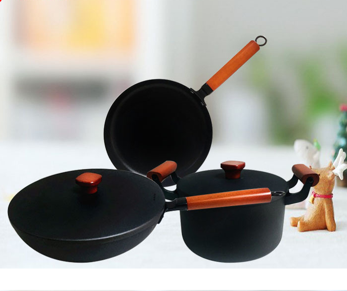 Lowest Price for Ceramic Teapot Cup Set -
 lightweight nonstick flat cast iron skillet saucepot cookware – KASITE