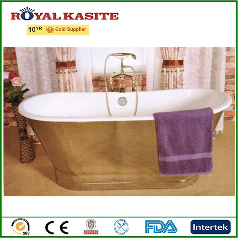 classic freestanding cast iron bathtub with skirt