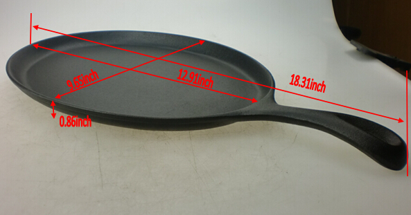 hot sale new arrival high quality preseasoned cast iron oval skillet frying pan