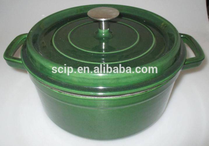 2015 new design cast iron enamel round pot