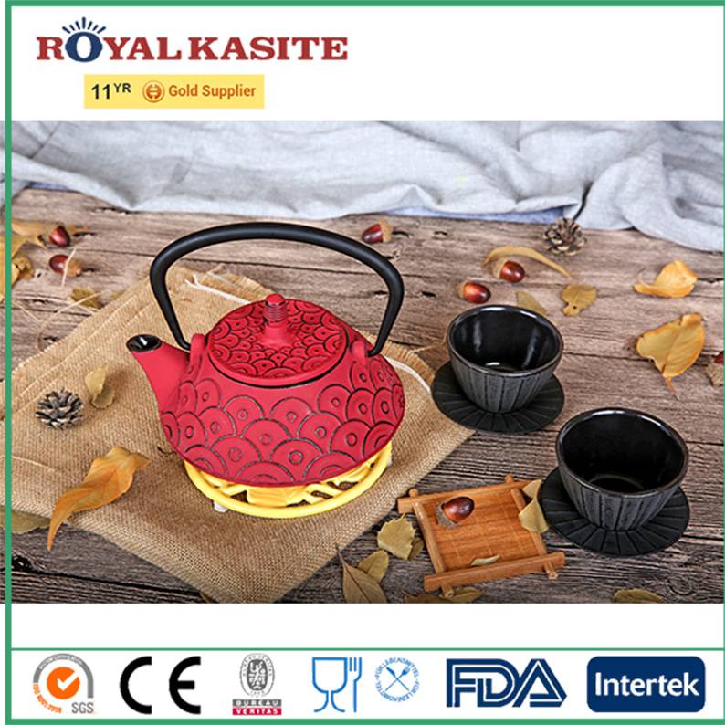 OEM wholesale cheap popular Cast Iron Teapot with Copper Lid and Handle