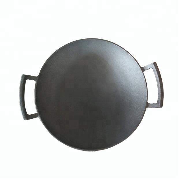 Amazon hot sale seasoned cast iron wok Chinese wok, big rectangular handle