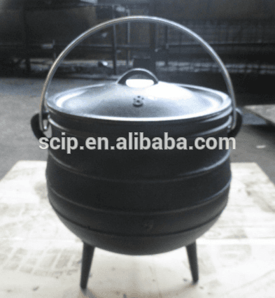 vegetable oil coating cast iron cauldron pot