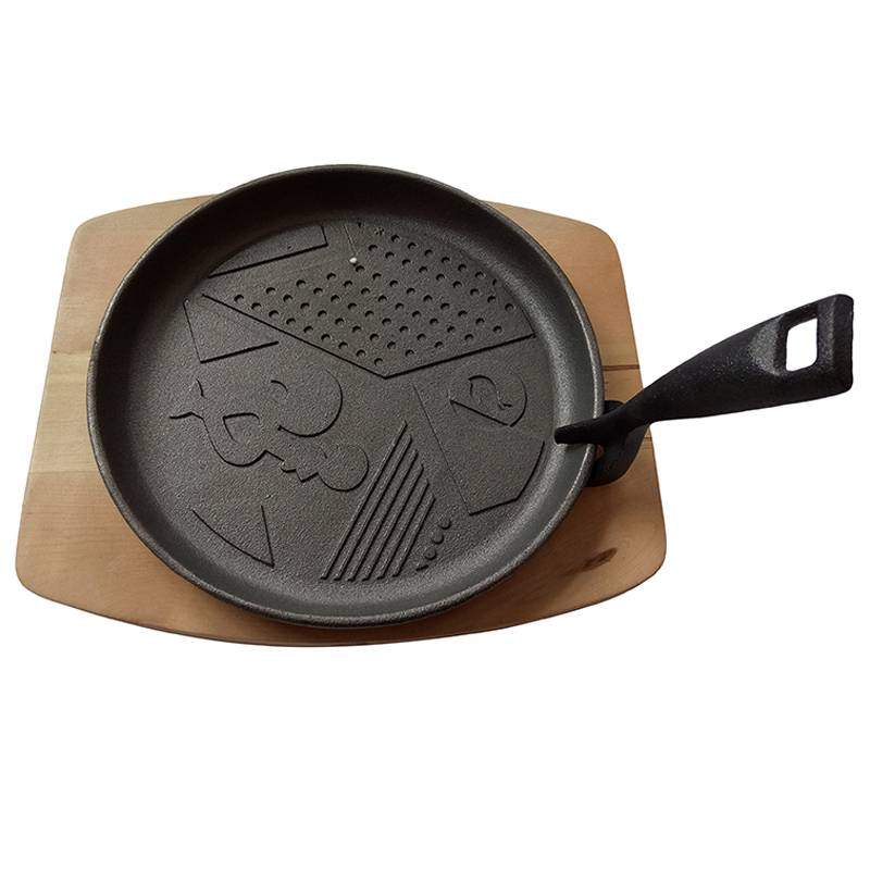 China Manufacturer for Decorative Old Cast Iron Dinner Bell -
 Pre-seasoned Cast Iron Sizzler Plate With Wooden Base – KASITE