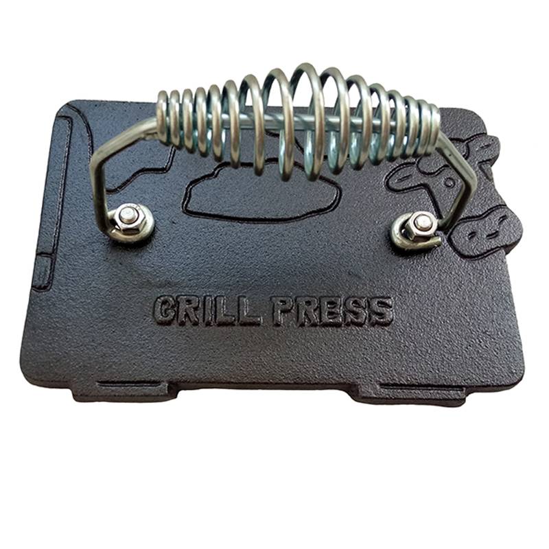 Pre Seasoned Cow Shaped Bacon / Grill Press, 7 Inch by 4-1/2-Inch