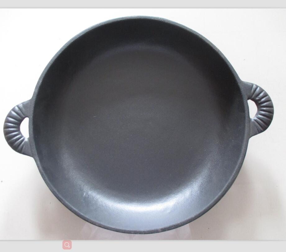 high quality cast iron shallow pan with handle cast iron frying pan