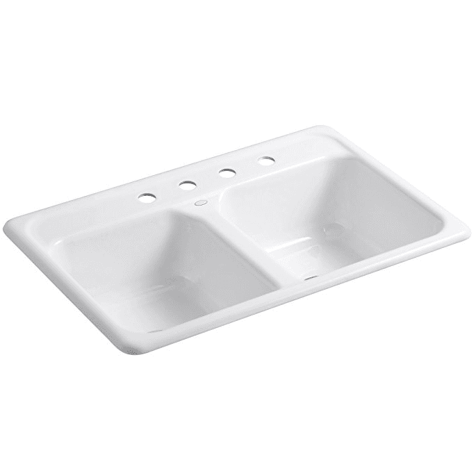 Self-Rimming Kitchen Sink, White
