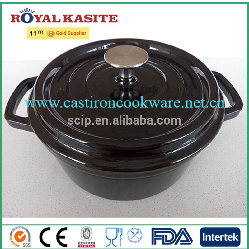 cast iron cooking pot with enamel coating for hot sale