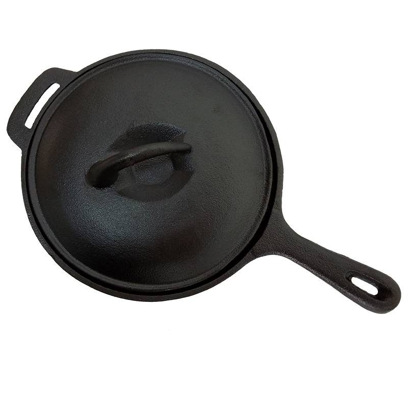 Cast Iron Cookware Pre-Seasoned Non-Enameled Baked Bean Sauce Pot with Lid – 2.5 Quart